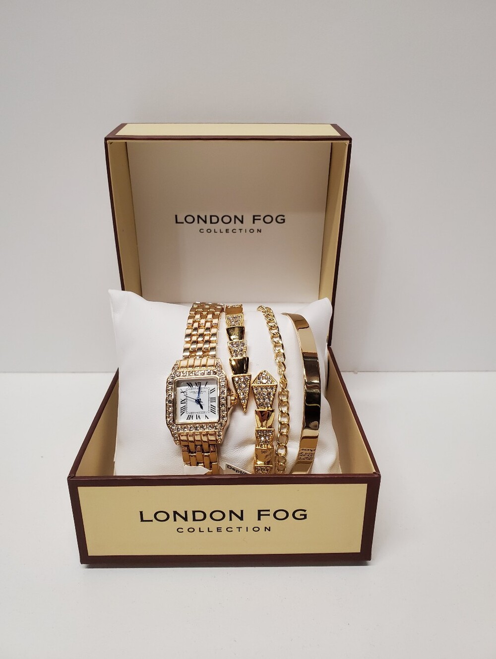 London Fog Women’s Gold Watch & Bracelet Set